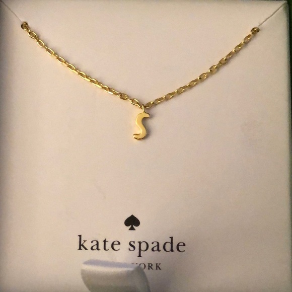 Kate Spade Gold Tone One In A Million Letter S Initial Pendant Necklace NWT Box - Picture 9 of 14